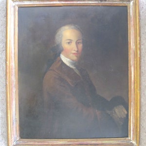 Antique 19th Century PORTRAIT Handsome Gentleman MAN Framed Painting