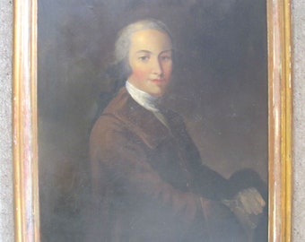 Antikes 19tes Jahrhundert PORTRAIT hübscher Gentleman MANN gerahmtes Gemälde