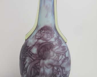 Vase bouteille BACCHUS violet opalescent Daum Nancy for LOUIS DAMON Paris