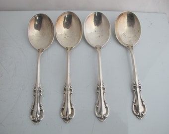INTERNATIONAL Sterling Silver JOAN of ARC Soup Cream 6" Spoon Set of 4