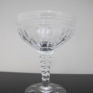 STUART England Crystal OLETA 4 5/8&quot; Tall Sherbet CHAMPAGNE Coupe Saucer Glass