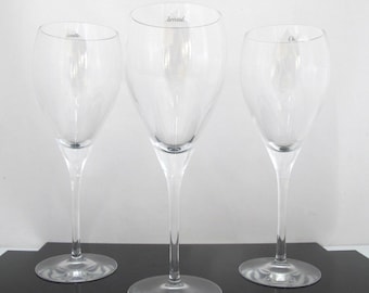 Christofle Fine Crystal Albi Glassware Water Goblet Wine Glass Set of 3