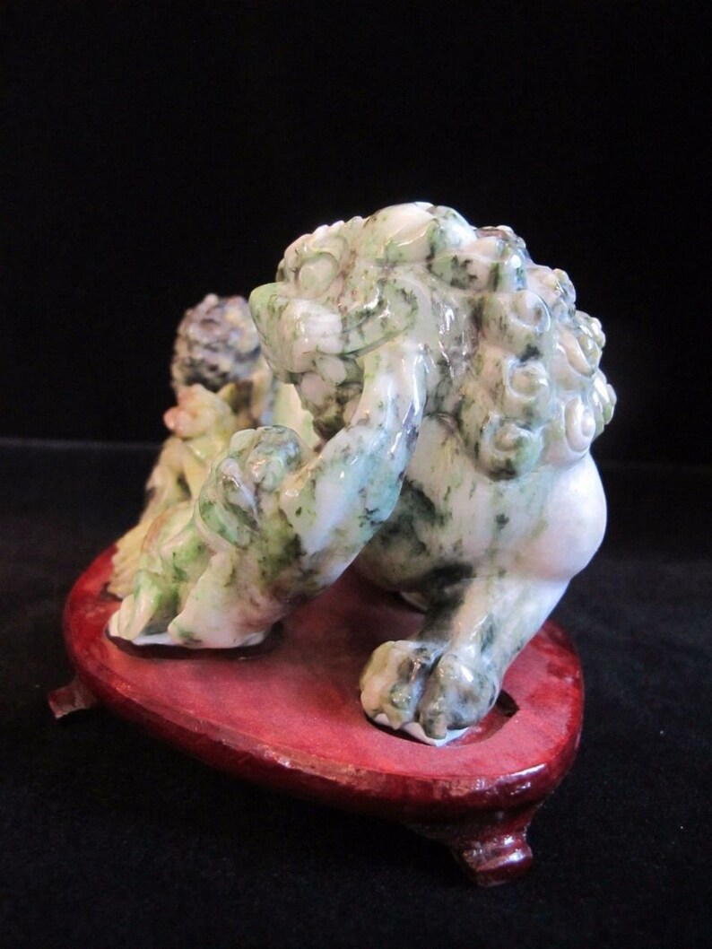 Chinese Carved JADE Guardian Lion FOO DOG Statue Sculpture on Etsy