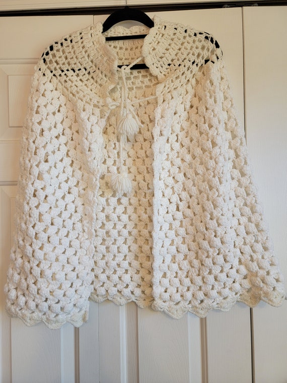 Vintage Hand Crochet Cape/Poncho