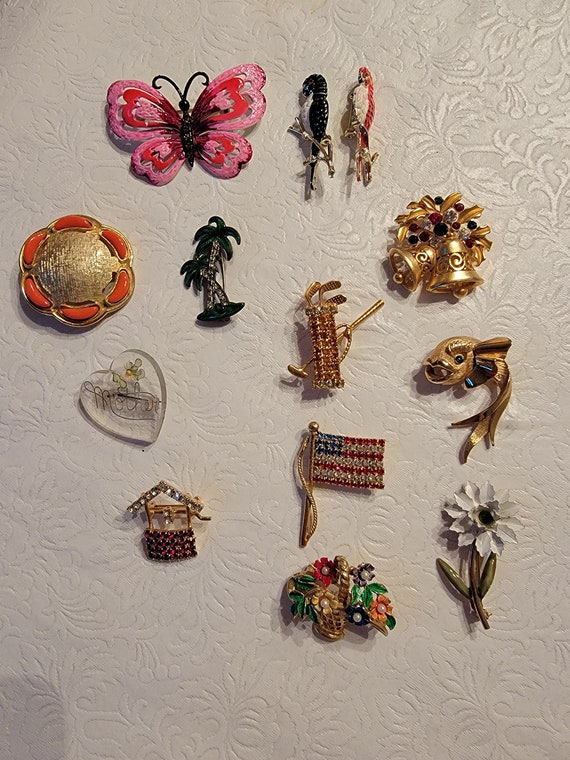 Vintage Brooches Set of 12