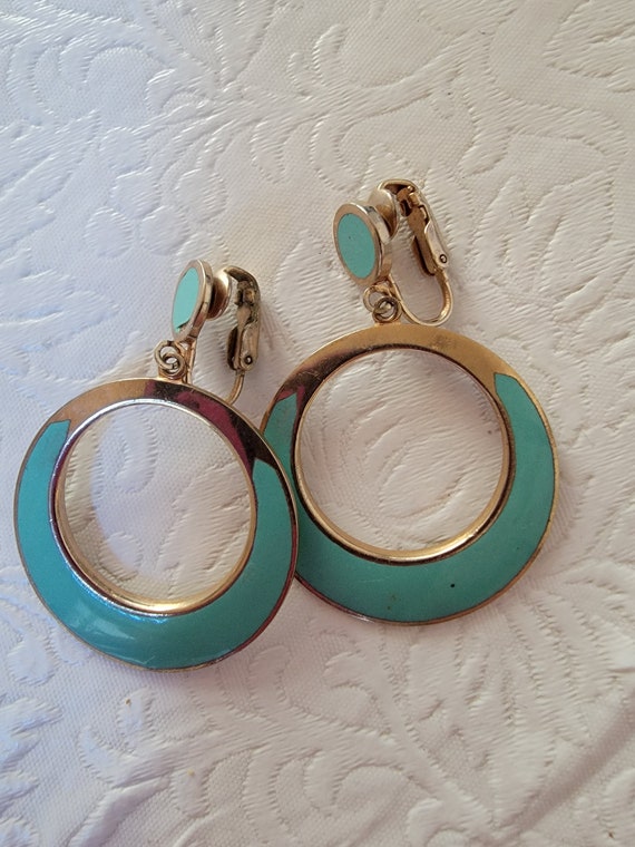 Vintage Blue\Green Clip Earrings 3 Pair - image 4