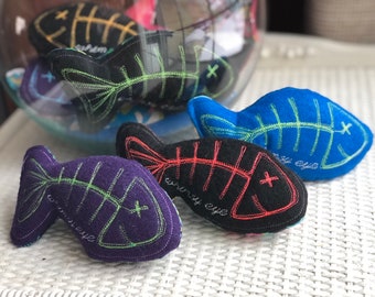 Handmade CAT TOY TRIO with Catnip, Set of 3 Toys, Handmade Cat Kicker, Catnip Teaser, Embroidered Cat Teaser, Cat Kicker Toy, Eco-Friendly