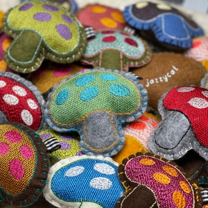 MUSHROOM Catnip Toy, &quot;MEW~SHROOMS&quot; felt cat toy with All-Natural Catnip, Handcrafted Cat Toy, Felt Fabric, Pet-Friendly, Eco-Friendly