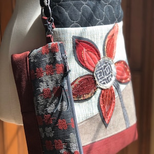 CROSSBODY HOBO BAG con bolsa de cremallera a juego, bolsa de la tableta, bolsa de libro, cartera de la cremallera, caja del lápiz, eco amigable