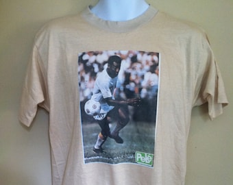 PELÉ SOCCER Shirt 1975 Vintage/ Pele Original Football Pele Memorabilia T-shirt/ Rare Cosmos Tshirt/