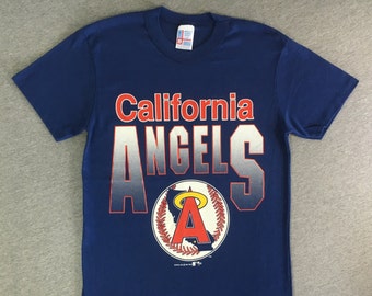 CALIFORNIA ANGELS Shirt 1991 Vintage/ DEADSTOCK Mint Condition Official MLb Garnan Tshirt/ Baseball Soft & Thin! UsA Made Small