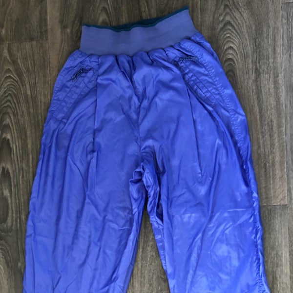 Nike Elite Pants Vtg 90s Sports Purple Stretch Waist Nylon Shimmering Workout Exercise Clothing Warm Up Hammer Size 22 X 31