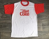 Vintage Diet Coke COCA COLA Shirt 80 39 s Classic Soda Pop Pinstripe Tshirt Single Stitch Iconic Pop Small Excellent