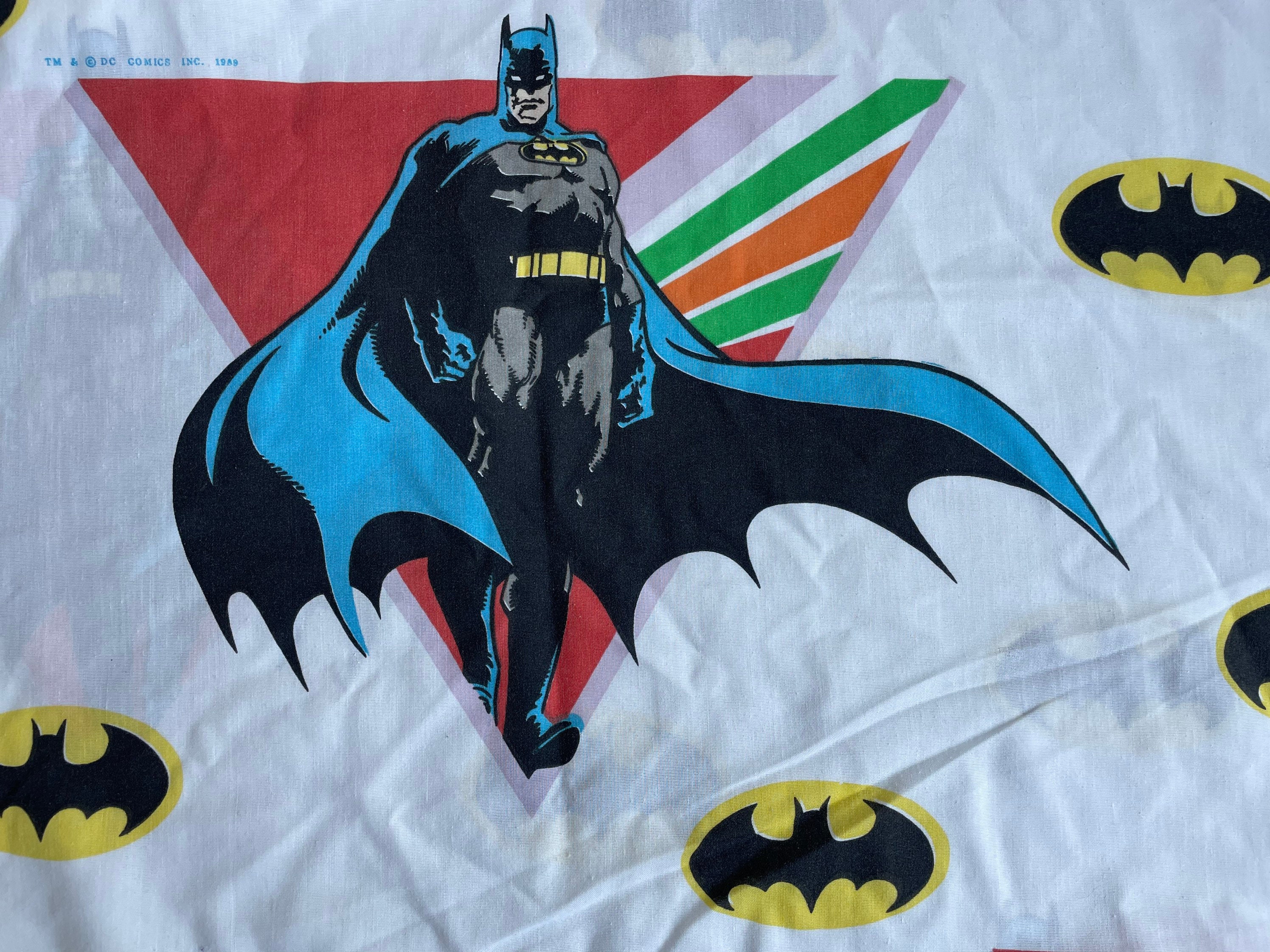 80s VINTAGE BATMAN シーツ 生地 FABRIC キッズ 古着 80s USA製 BATMAN バットマン アメコミ キャラクター