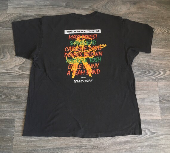 REGGAE SUNSPLASH Shirt 1991 World Peace Tour 90s Vintage Tshirt