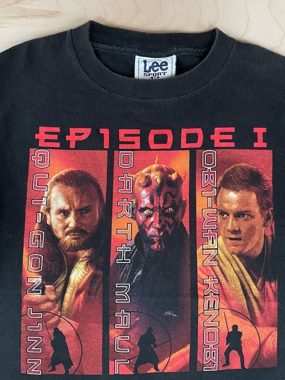 Star Wars Episode 1 Shirt Lee Nutmeg 1999 Movie 90s Darth Maul Obi