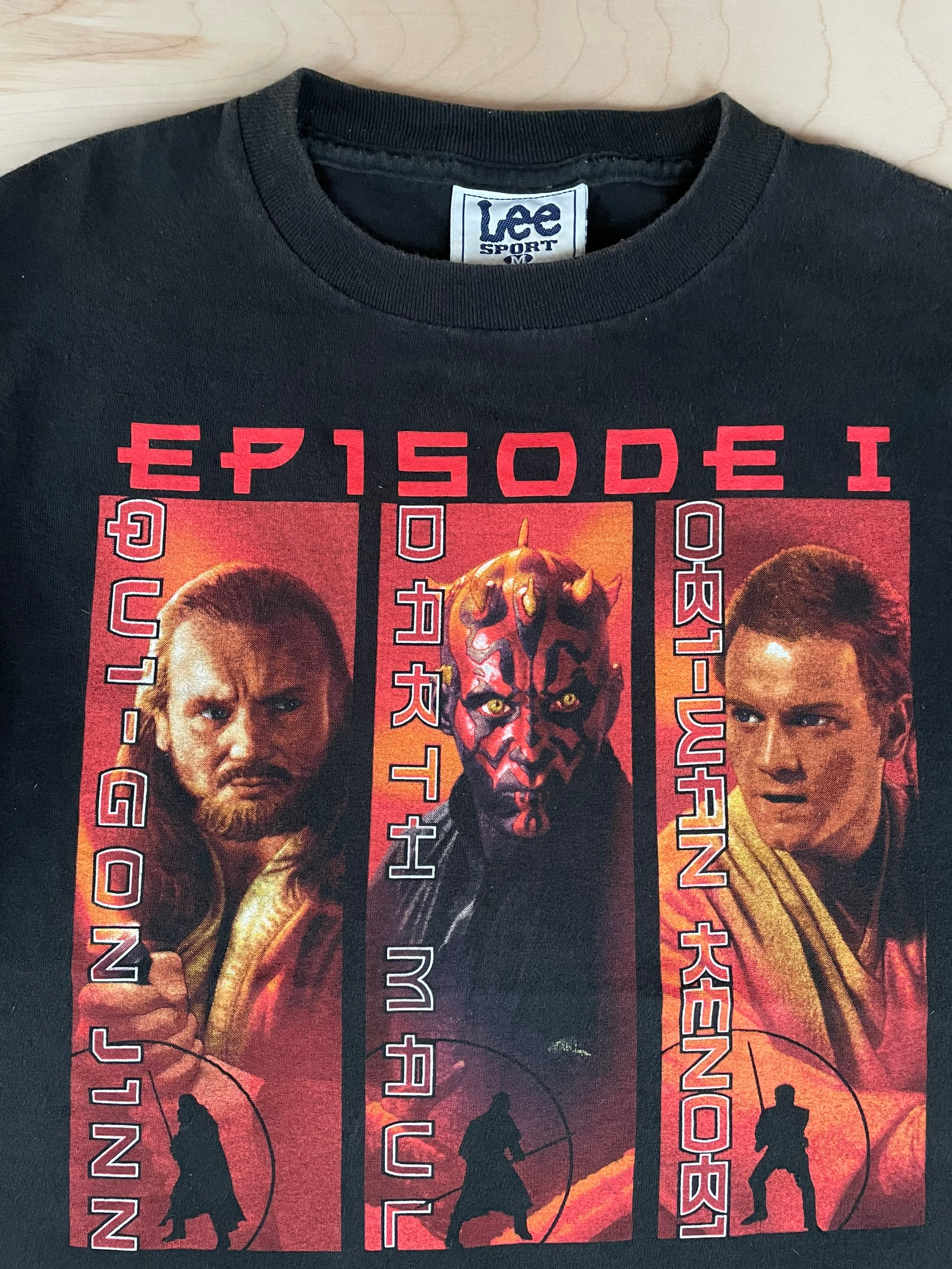 Star Wars Episode 1 Shirt Lee Nutmeg 1999 Movie 90s Darth Maul Obi
