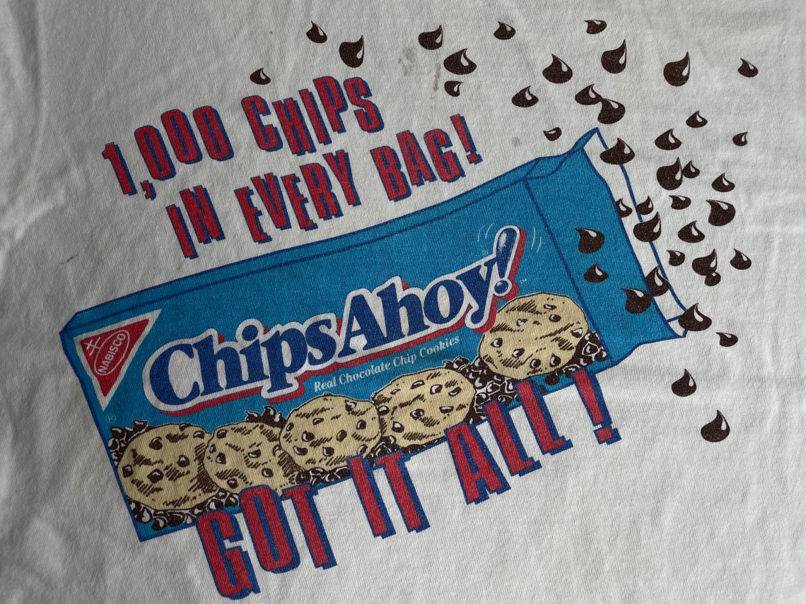 Chips Ahoy Shirt 90s Vintage Chocolate Chip Cookies Ad Promo Etsy