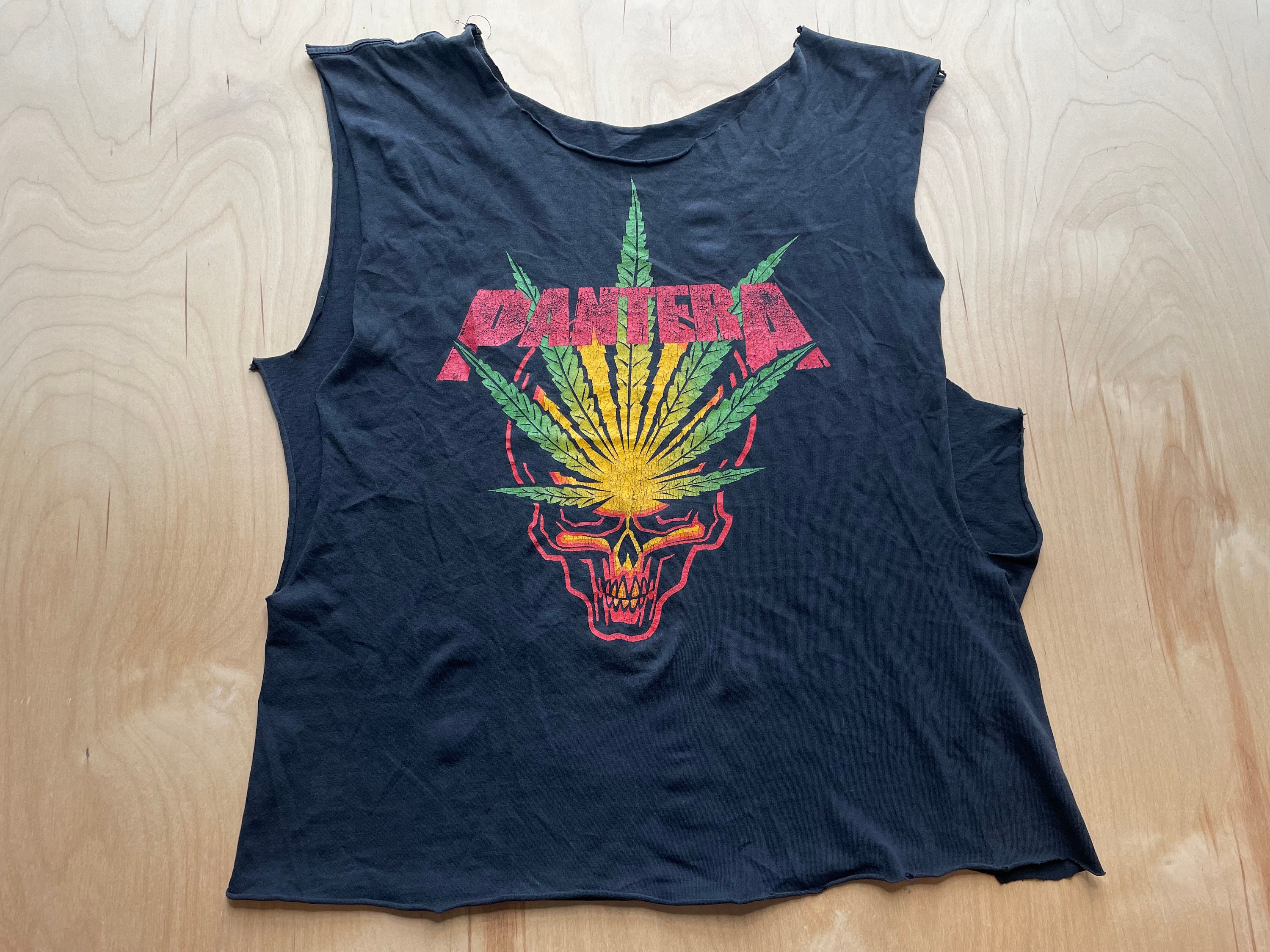 Pantera Shirt Reworked 1997 Vintage 101 Proof Weed Skull Art Pantera Shirt Reworked 1997 Vintage 101 Proof Weed Skull Art