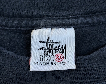 Stussy Shirt Vintage 90s Green Box Logo USA Made Skate Street Wear