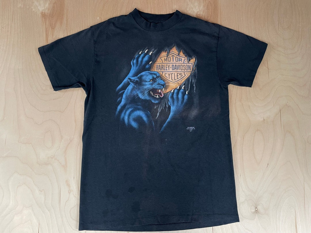グッドフェード L 美品 90s ハーレーダビッドソン 3Dエンブレム Tシャツ 直輸入・USA製】'90年 ハーレーダビッドソン Tシャツ 3D