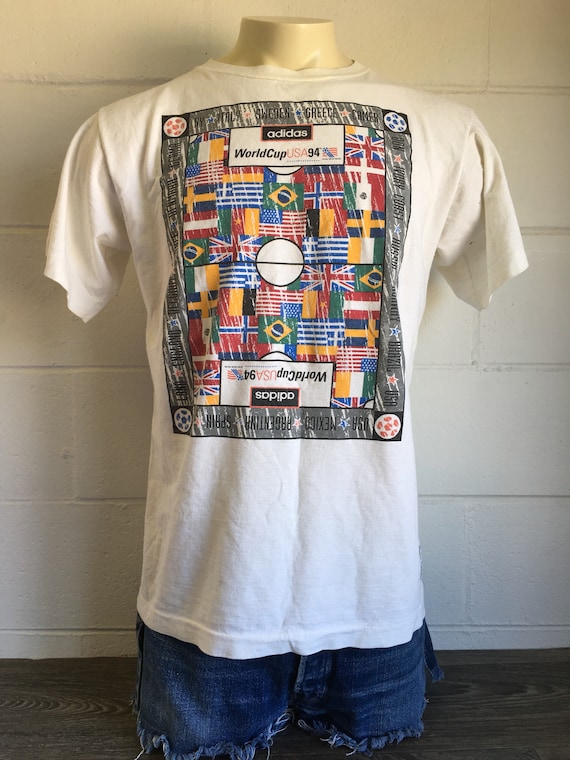 Adidas 1994 World Cup T-shirt Vintage 90s USA Made Sp… - Gem Adidas 1994 World Cup T-shirt Vintage 90s USA Made Sp… - Gem