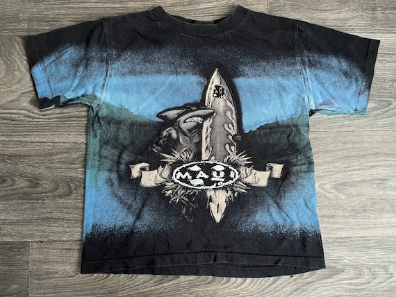 Maui and Sons Shirt 90s Vintage Surfing Surf Board Shark