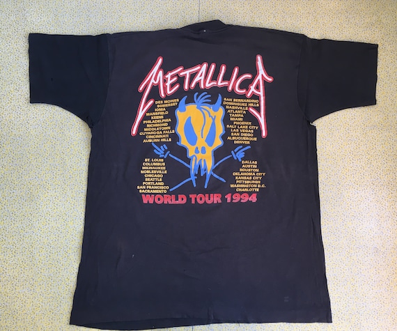 METALLICA 1994 Shirt World Tour 90s Tshirt Rock Roll Heavy Metal