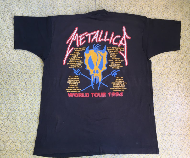 METALLICA 1994 Shirt World Tour 90s Tshirt Rock Roll Heavy | Etsy