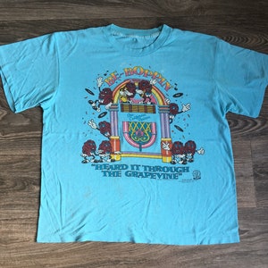 CALIFORNIA RAISINS Shirt 1987 Vintage Original I Heard It Through The Grapevine Jukebox Tshirt Dancing Iconic Party Super Soft & Thin Sz XL
