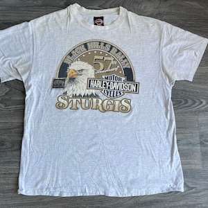 Harley Davidson Sturgis Motorcycle Rally Shirt 1995 Vintage Black Hills 90s Tshirt Eagle 57th Aniversary USA Made XL