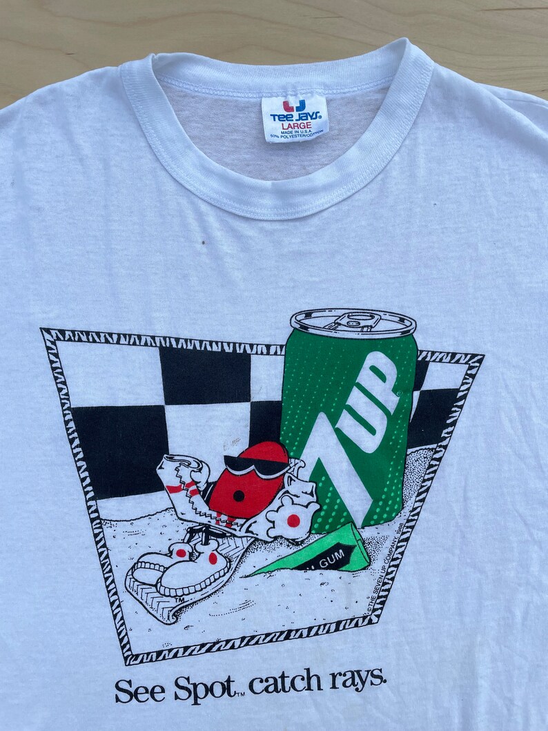 Vintage 7up Shirt 80s See Spot Catch Rays Soda Pop Tee Chewing Gum ...
