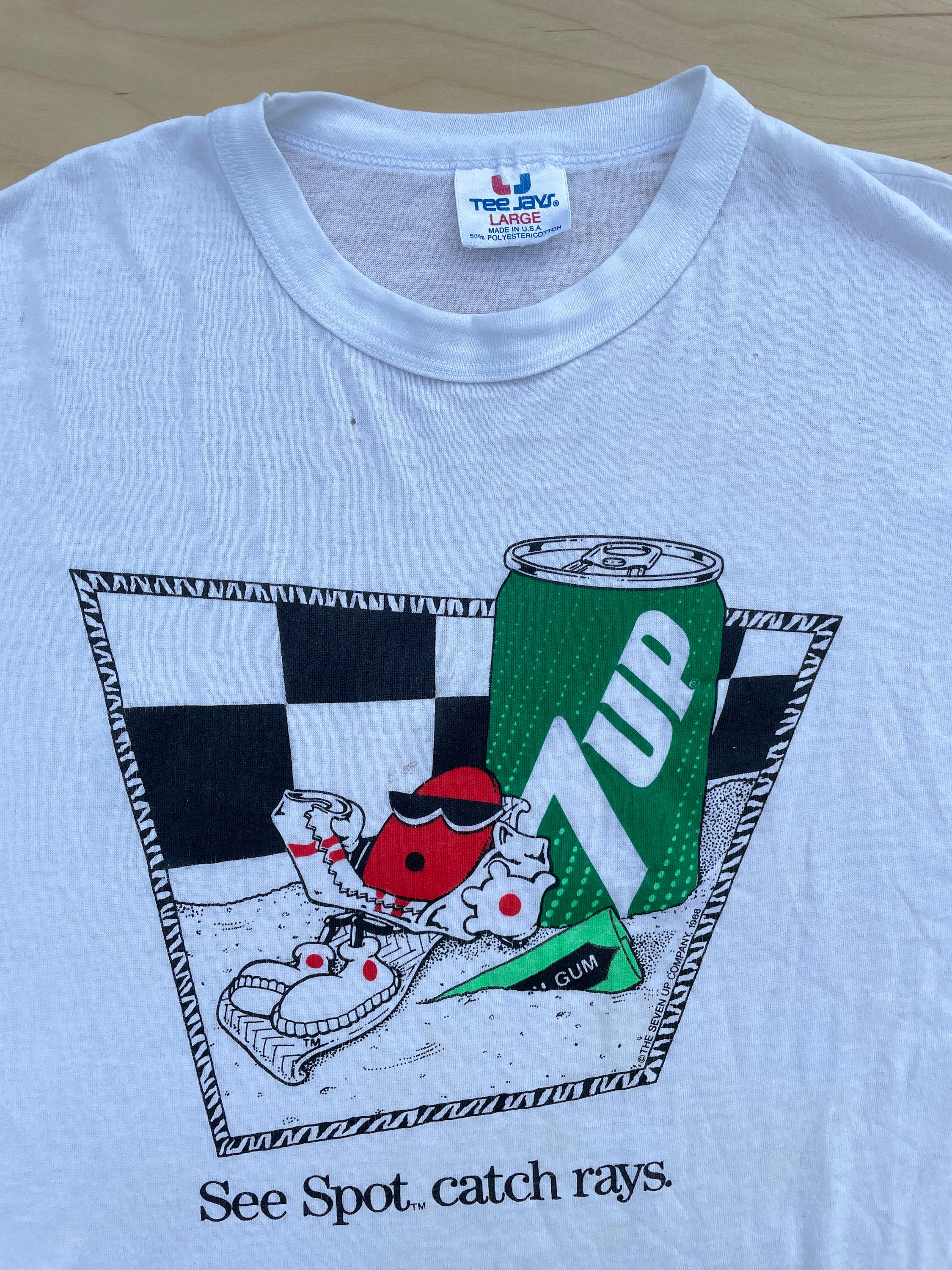Vintage 7up Shirt 80s See Spot Catch Rays Soda Pop Tee