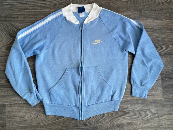 Nike Sweater Jacket 80's Vintage Blue Tag Label T… - image 1
