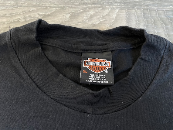 Harley-Davidson Fire Pattern Motorcycle Bike T-Shirt Men's XXL cotton black type Vintage Second Hand