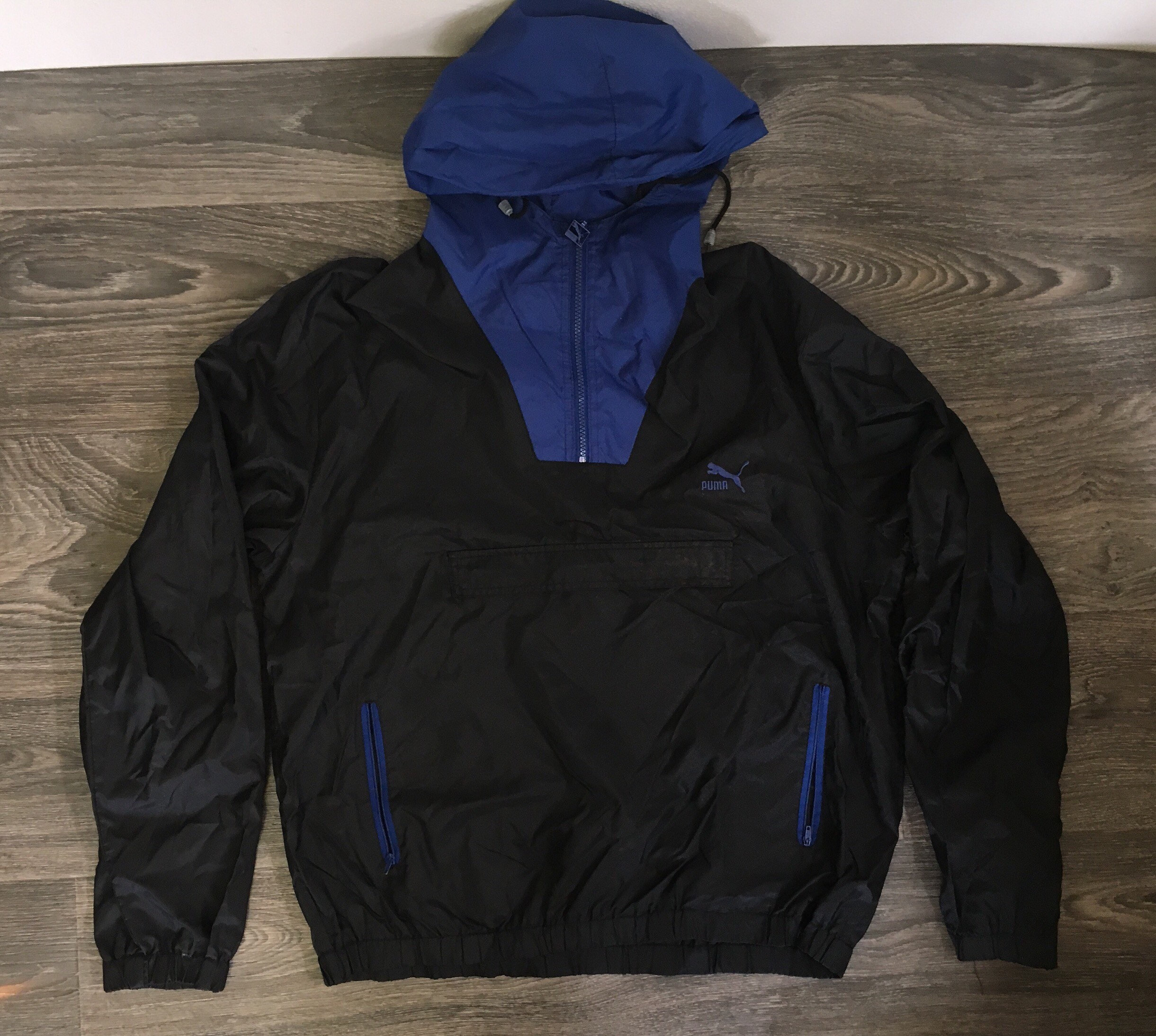 プーマ ウィンドブレーカー ヴィンテージ フード付き クォータージップ