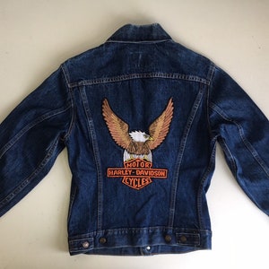Levis Harley Davidson Jacket Vintage 70s Jean Denim Type 3 Biker Motorcycle Coat Eagle 70505 Size 36