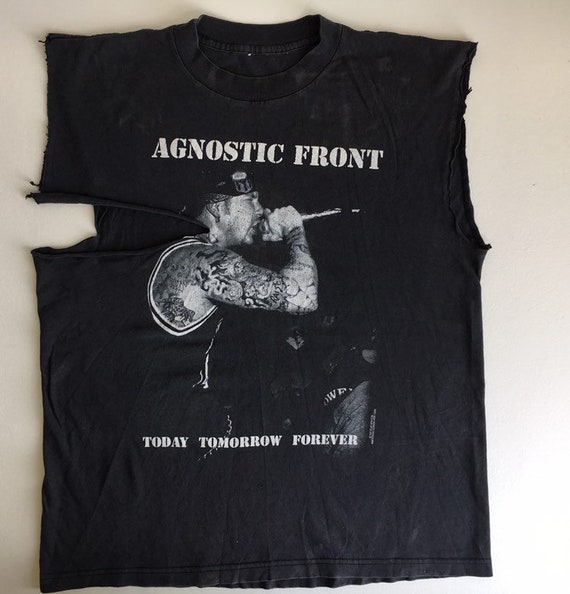 Agnostic Front Shirt Vintage 1997 90s Hardcore Punk Stigma Blue