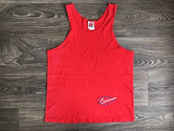 NIKE Tank Top 90s Vintage Shirt/ Grey Tag Muscle Cotton Red - Etsy UK