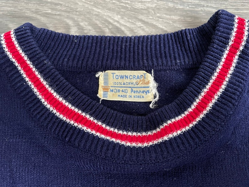Penney's Towncraft Sweater 60s Vintage Striped Acrylic - Etsy