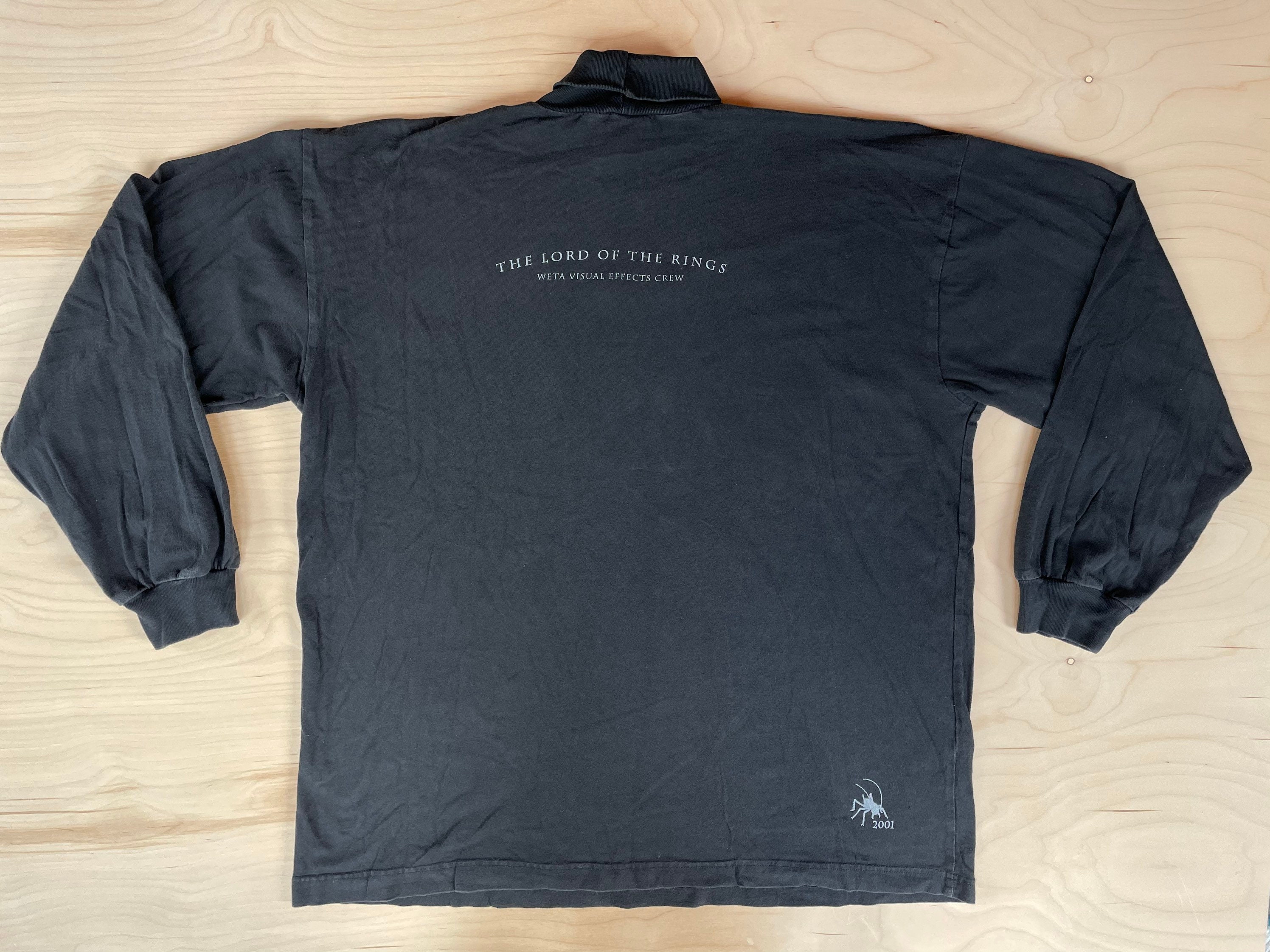 Lord of the Rings Shirt Rare Visual FX Crew Vintage 2001 WETA