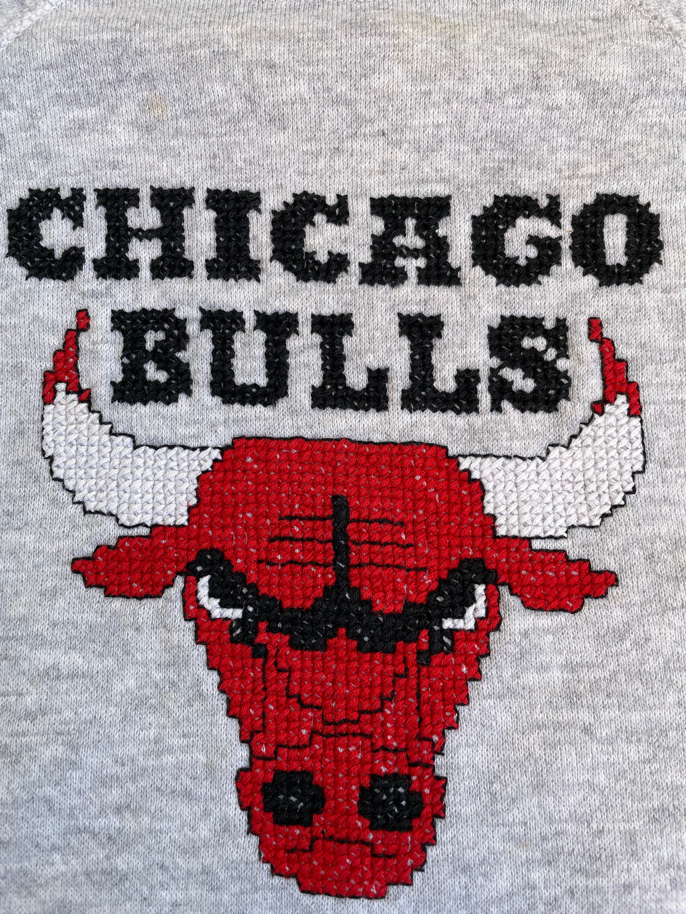 CHICAGO BULLS Sweatshirt 80s Vintage Stitched Sewn Nba