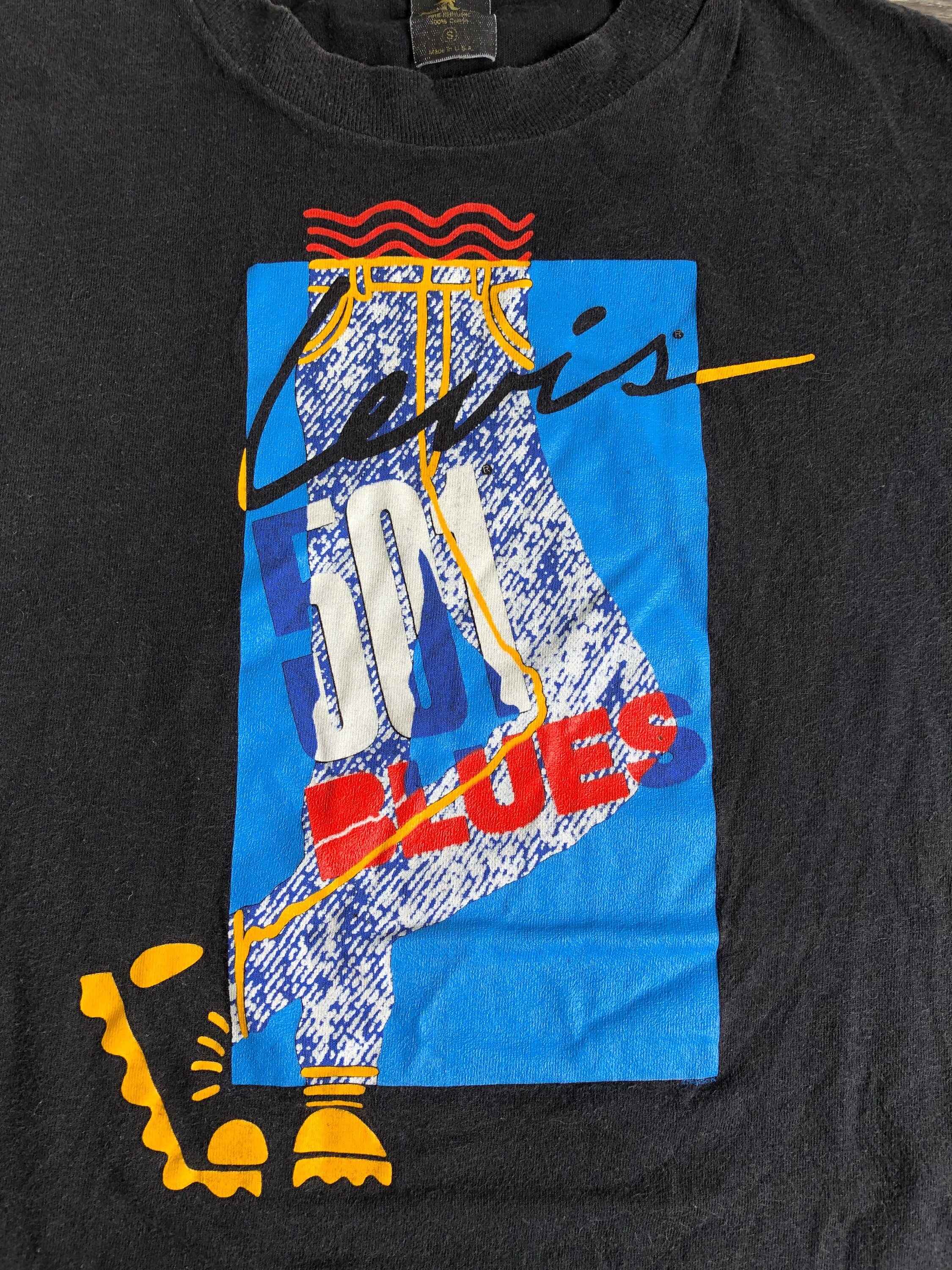 Levis 501 Shirt 80s Vintage Blues Jeans Tshirt Usa Made Black 