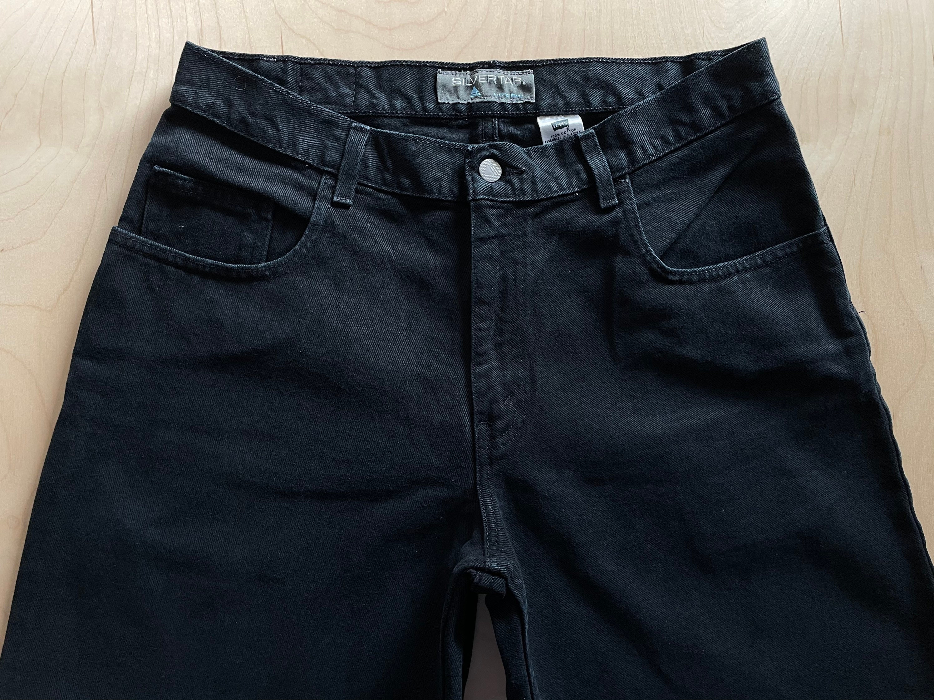 Levis Silver Tab baggy fit pants vintage Y2K 34x29 black denim jeans loose  tapered skate