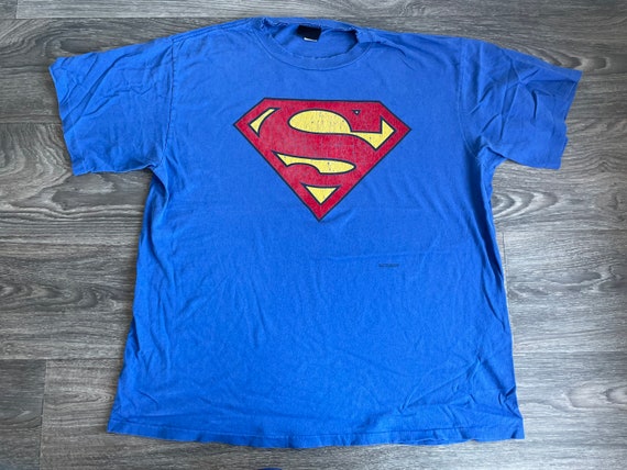 Superman Shirt 80s Vintage Original Single Stitch… - image 1