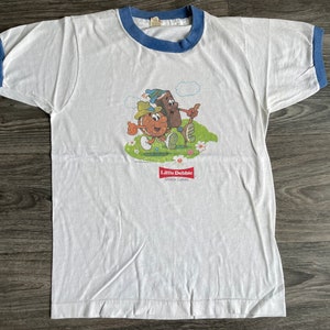 Little Debbie Ringer Shirt 1985 Vintage Advertisement Promo Tee Swiss Roll Oatmeal Cream Pie Dessert Snack Screen Stars USA S/XS