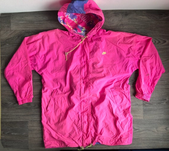 NIKE Jacket Vintage 90s Packable Fanny Pack Neon Pink Wind Etsy