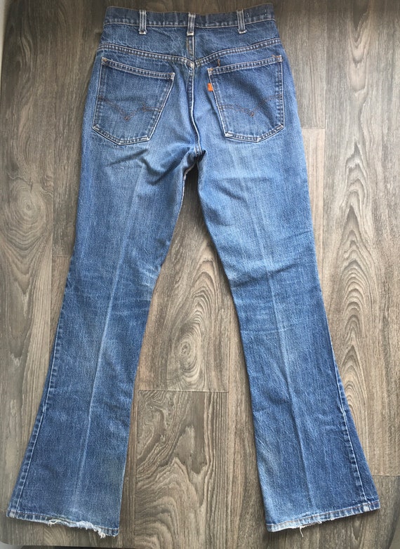 Levis Denim Jeans 70s Vintage High Waist Bell Bot… - image 2