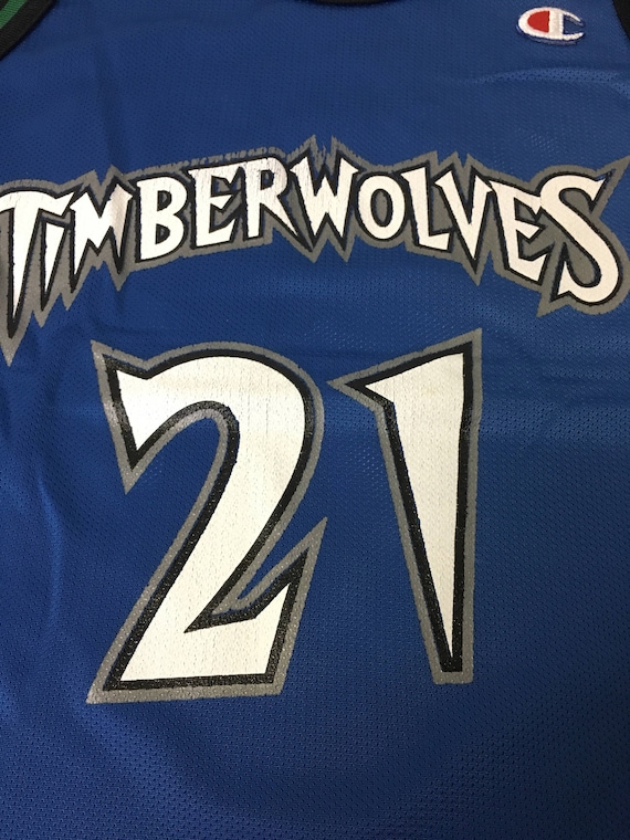 TimberWolves Garnett Champion Jersey Shirt Vintage 90… - Gem