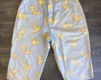 OCEAN PACIFIC Shorts 90's Vintage OP Capri Pants All Over Surfers Skate Beach Wear Lightweight Cotton UsA Made Size Medium